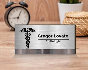 Doctor Name Plate, Metal Desk Name Sign, Phd Gift, Teacher Name plate, Office Decor, Desk Name Plate Custom, Daughter Gift, Desk Plaque