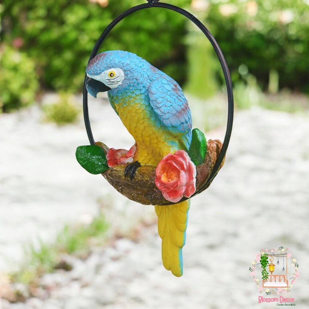 Tree Hanging Parrot, Parrot Lawn Ornament, Decorative Lawn Stakes ...