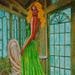 Cool Art Piece Of Lady In Green Dress and Green Eyes