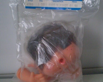 Vintage Doll face Head With Hands Still In Package