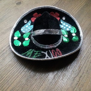 Vintage Black Mini Sombrero For Pet image 1