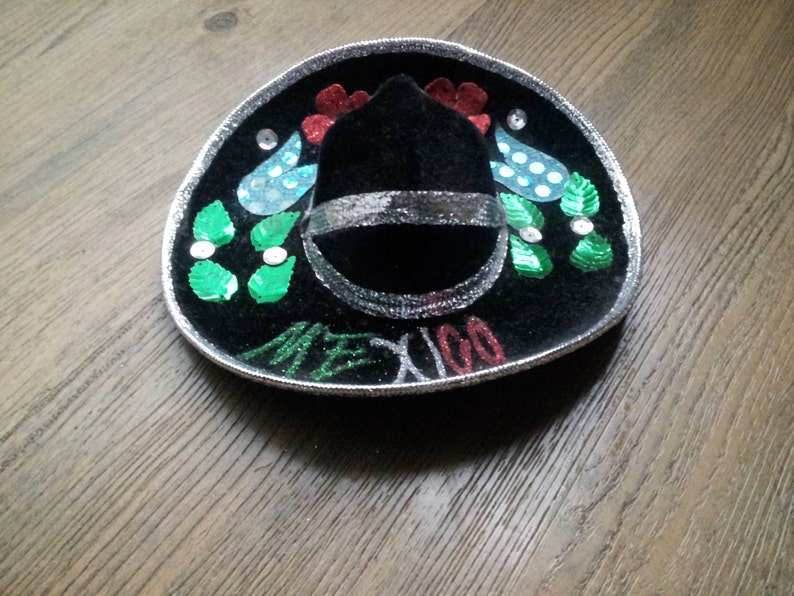 Vintage Black Mini Sombrero For Pet image 1