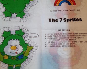 Vintage set of 7 sew it yourself Rainbow Brite SPRITES 7 sew it yourself pillows 1983