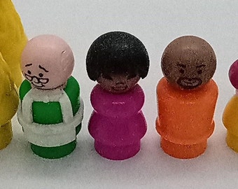 3 Vintage Fisher Price SESAME STREET Little people figs