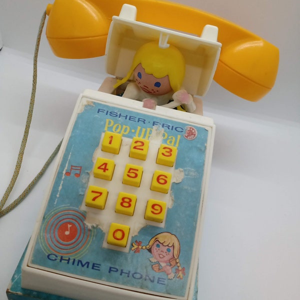 Vintage Fisher-Price Pop Up Pal Chime Phone  PHONE 1960s