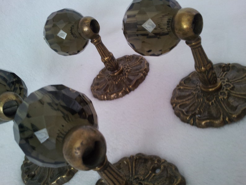 Vintage Glass Knob Curtain Tie Back Hooks Etsy