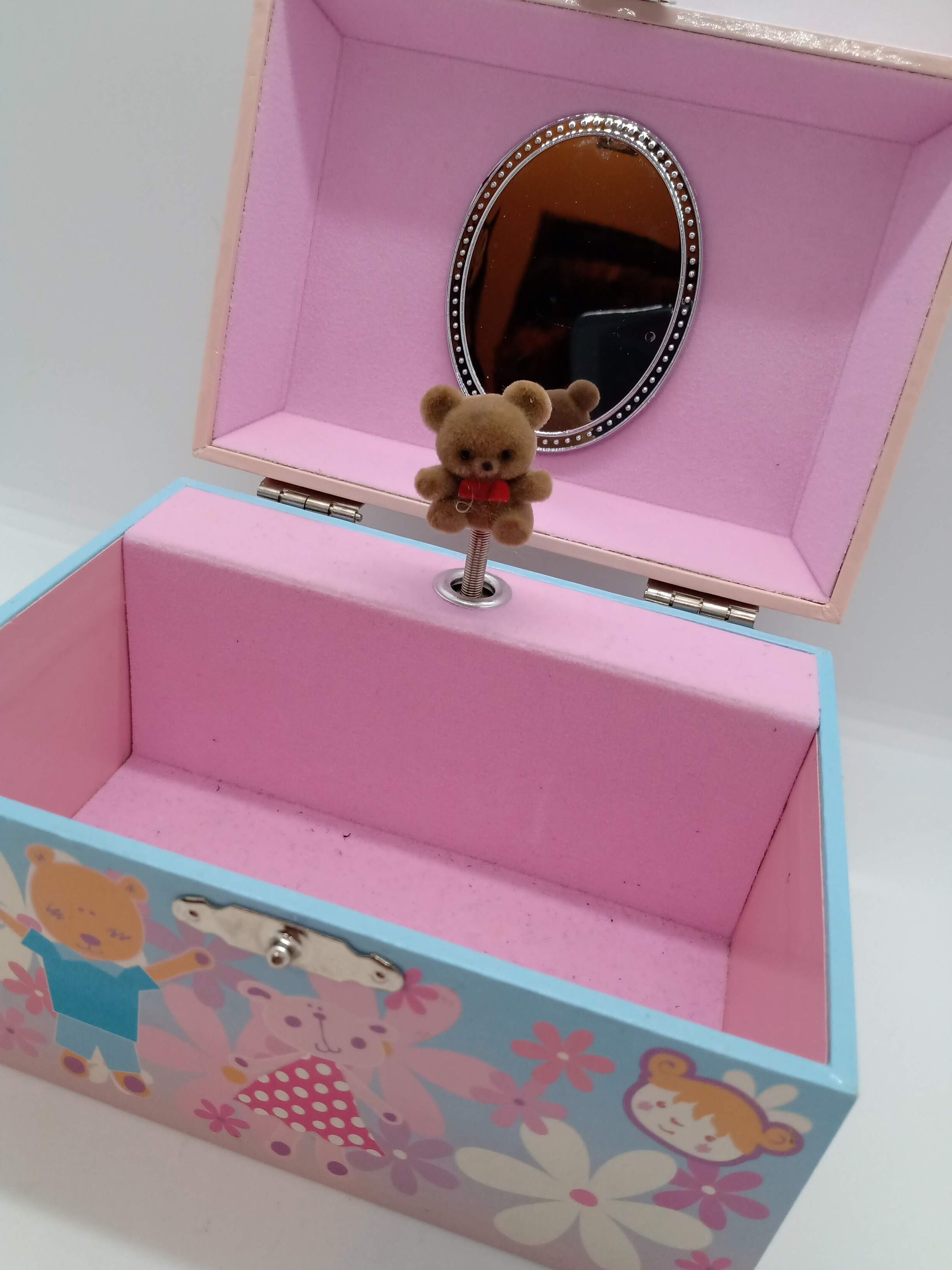 Vintage Kids Jewelry Box Jewelry Storage Jewelry Box Ballerina Shoes on Top  Pink Box With Storage Compartments 