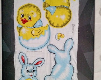 Vintage Sew It Yourself Pattern Bunny and Chick EASTER  Pillow Doll Kit