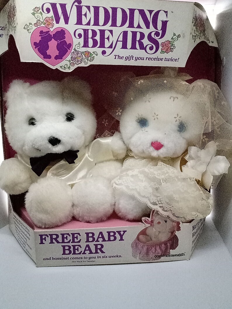 Commonwealth Wedding Bears Bride Groom Teddy Bears In Original Box Vintage 1985 image 2