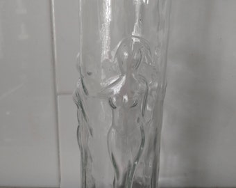 Vintage MCM glass dancing nude woman vase