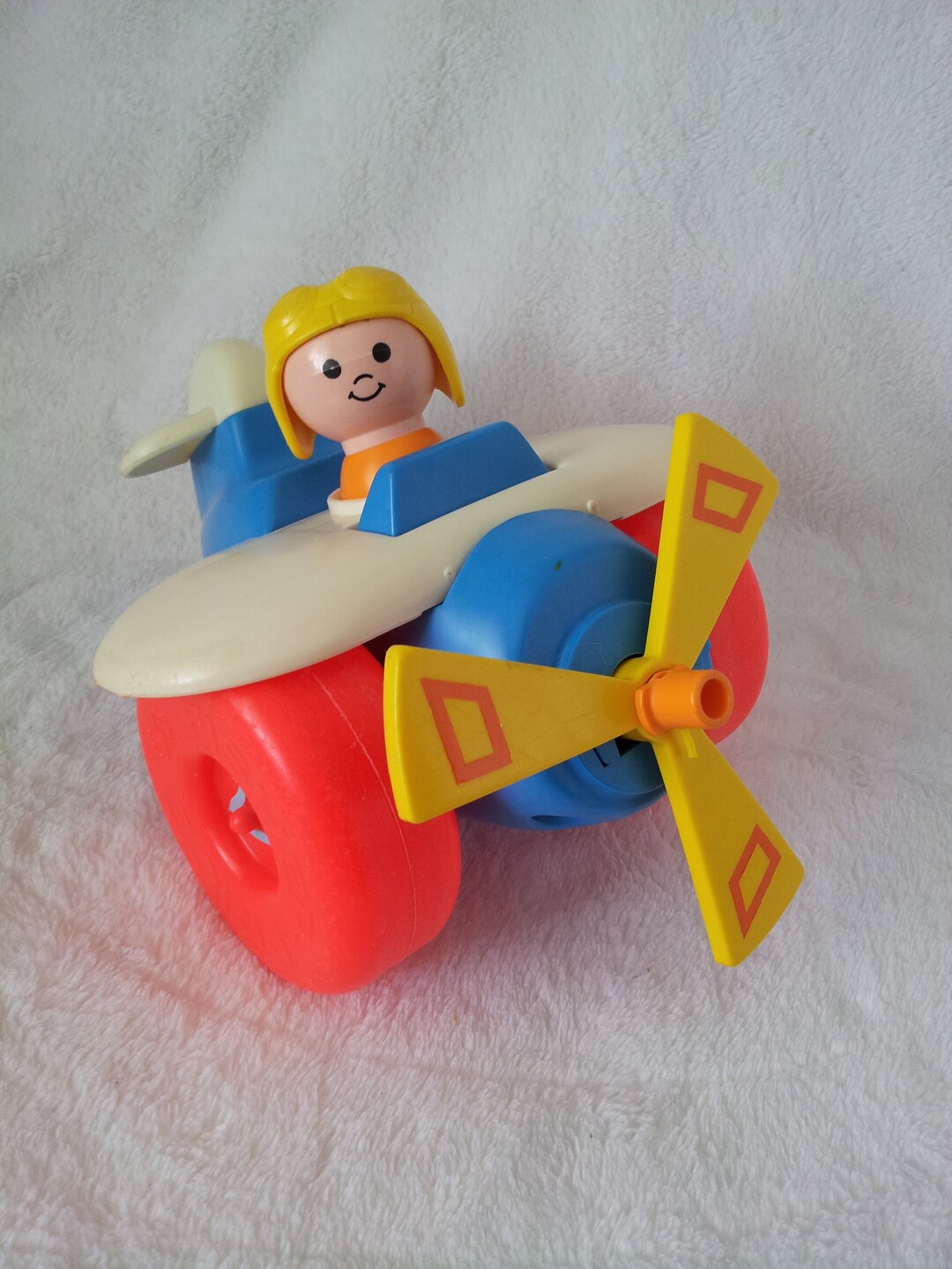 Vintage Fisher Price Pull Along Aeroplane Toy Fisher Price Airplane Toy