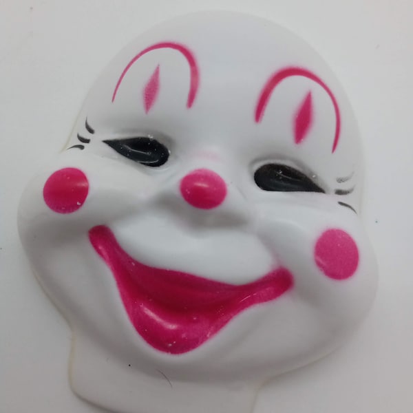 Vintage Plastic Clown Face Mask Heads