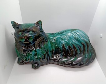 Vintage BMP Pottery Cat Laying down Ornament Statue