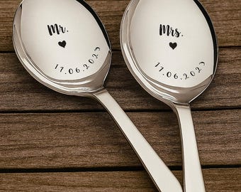 Mr & Mrs. Pair - Elegante cucchiaio da zuppa - Incisione personalizzata, regalo per amici e familiari