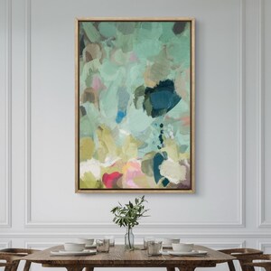 Grüne Leinwand Wandkunst, abstrakte Kunst Druck, minimalistisch, Wohnzimmer Dekor, große Wand Kunst abstrakte Kunst Malerei Leinwand 100% Baumwolle