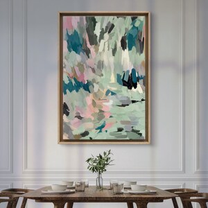 Grande stampa artistica su tela astratta: arredamento moderno e verde per la casa