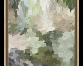 大型ウォールアート 抽象画 グリーンペインティング キャンバス