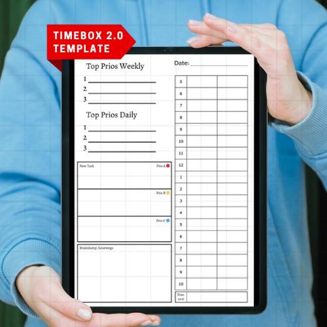 Weekly Time Boxing Template.pdf Timeboxing Template 2.0 - Etsy