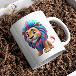 Lion Clipart - Cute Cartoon Baby Lion JPG & PDF, Pop Art Digital Animal Graphics for Kids, Nursery Decor Ideas
