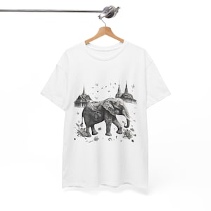 Lai Thai Elephant Tshirt, Unisex T-shirt, Mens T-shirt, Animal Print Graphic Tee, Short Sleeve T-shirt, Funny, Birthday Gift