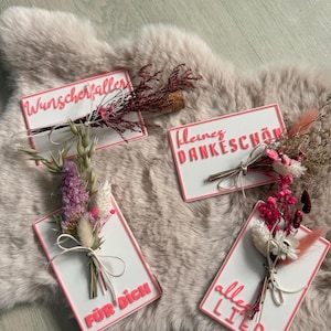 Card with dried flower
