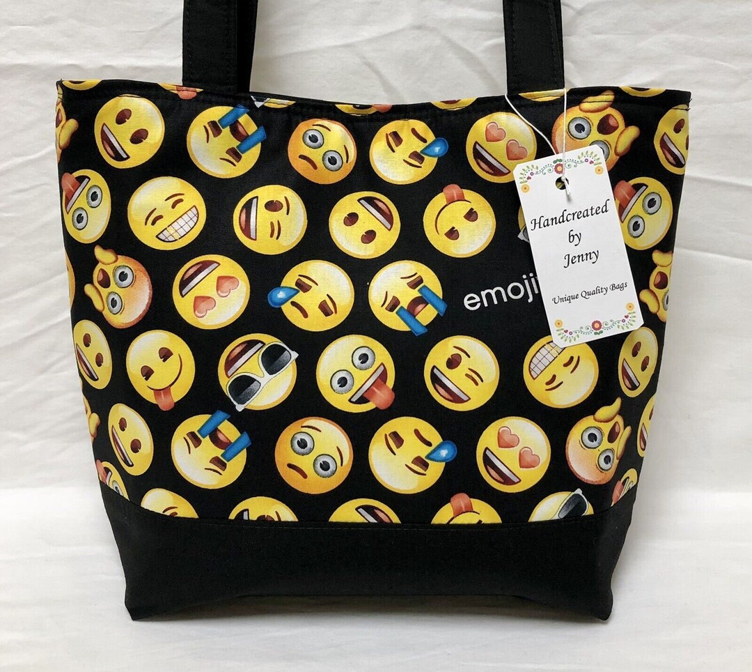 Fun Emojis Plush Purse Bag Handmade 9x10.5 Hand Created Etsy