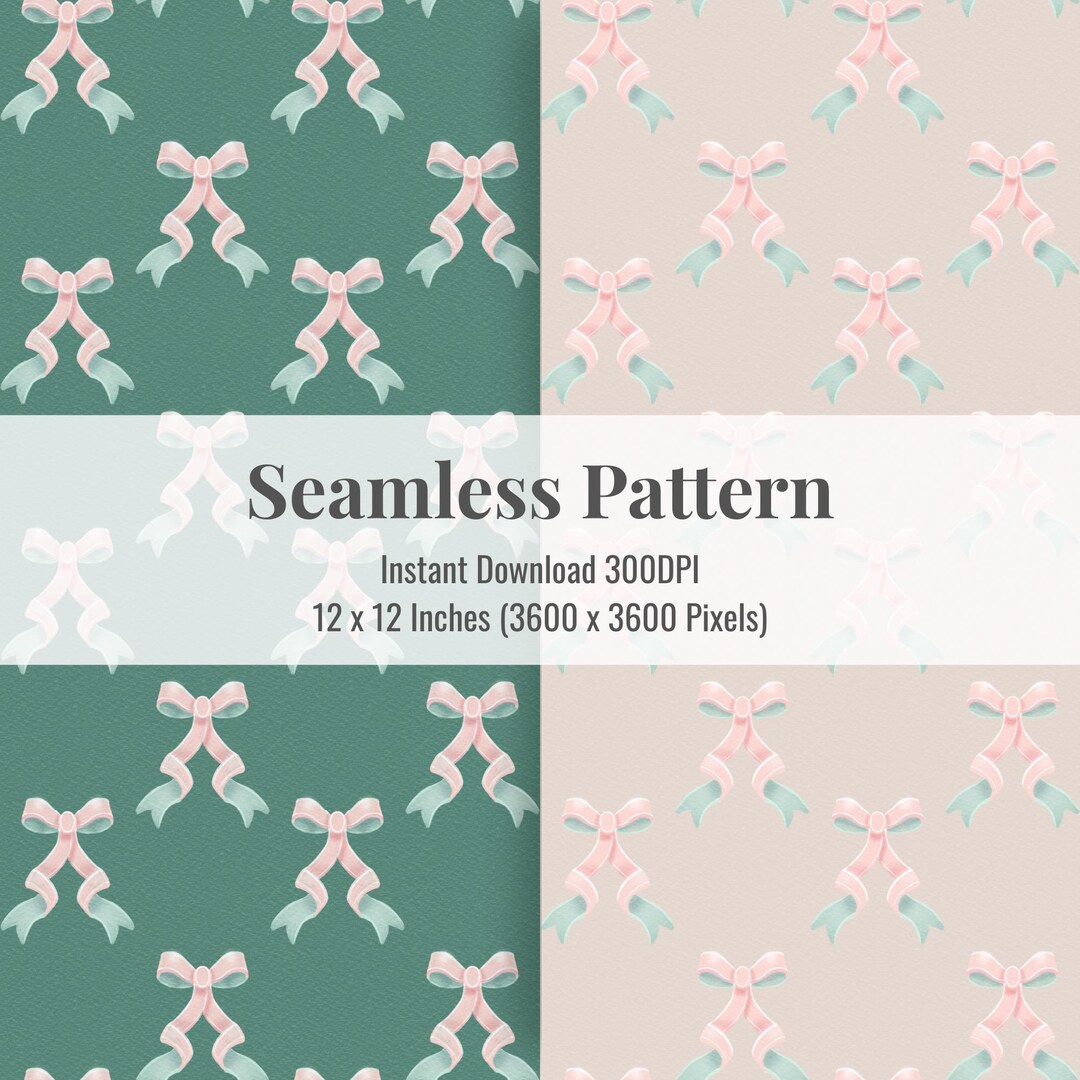 Pastel Bow Digital Pattern Bundle - 4 Seamless Patterns - Etsy