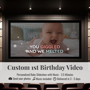 Custom 1st Birthday Video Slideshow: Personalized Baby Keepsake