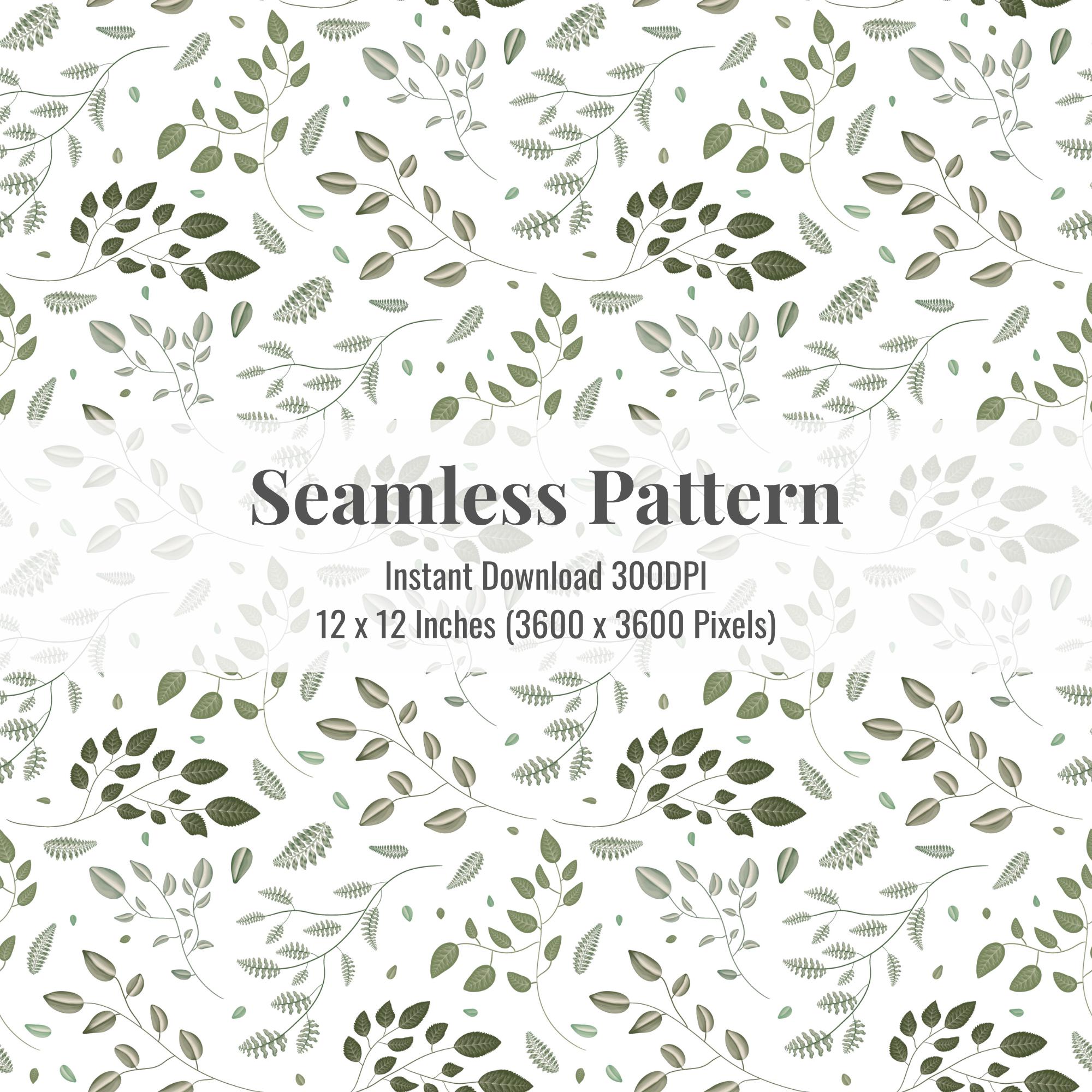 Greenery Seamless Pattern: Botanical Leaf Print (digital Download) - Etsy
