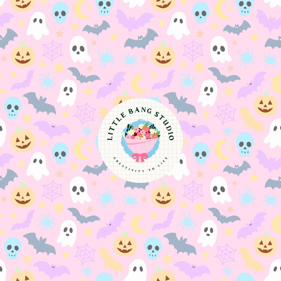 Halloween Pastel Seamless Pattern Bundle - Cute Digital Paper Set ...