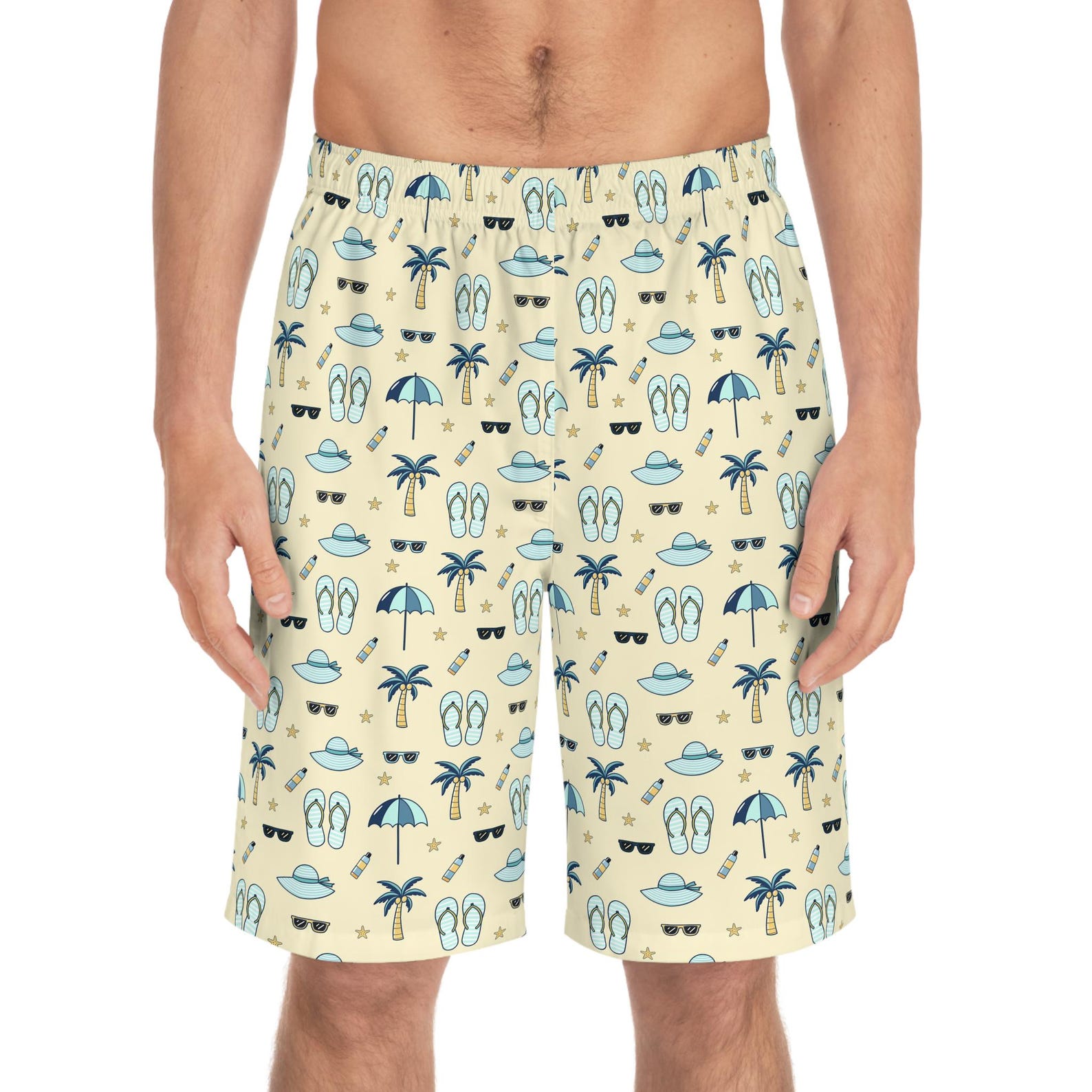 Printable & Digital Seamless Summer Beach Pattern | Tropical Palm Trees ...