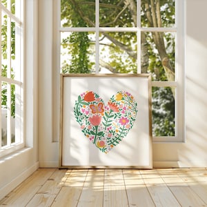 Flower illustration / Playroom / Nursery Art / Kids Room / Art / Print / Gifts for Her / kids / Flowers / Positive / Bright / Baby Room