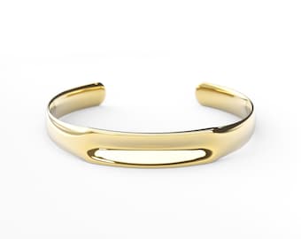 Gold-Plated Sterling Silver Cuff Bracelet: Minimalist Unisex Jewelry