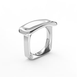 Blow Silver Ring in Solid 925 Sterling Silver | Sculptural Minimalist Band Inspired by the Forces of Nature | Unique Gift for Women and Men