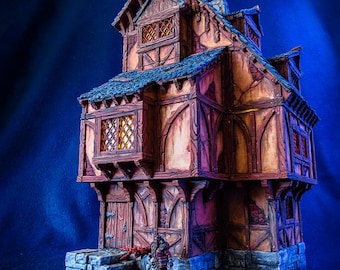 Hartolia miniatures | Maison médiévale à toit en tuiles avec fenêtre d