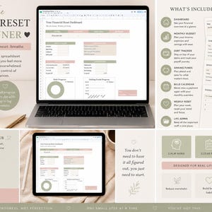 Zachte resetplanner | Budgetspreadsheet, schuldafbetalingstracker (digitale download)