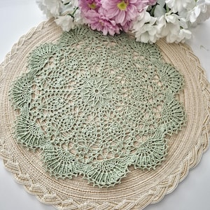 Tablecloth &quot;Forest Fairytale&quot;, crochet lace napkin, 30 cm