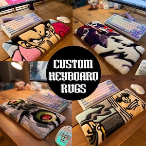 Personalisierte getuftete Tastatur Teppich | Anpassbares Design | Heimdekoration Gaming und Schreibtisch Einrichtung