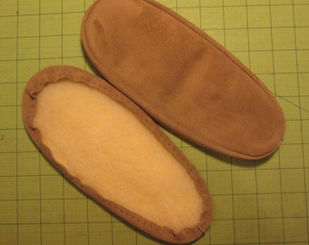 Suede Slipper Soles with Fleece Lining in 7 Colors