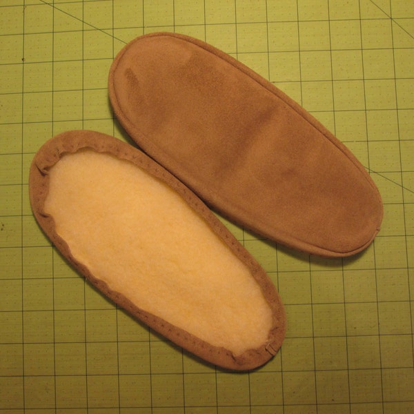 Suede Slipper Soles with Fleece Lining in 7 Colors