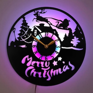 メリークリスマス時計、クリスマス時計、サンタ時計、クリスマスデコレーション、ユニークなクリスマスギフト、クリスマスデコレーション、冬景色時計