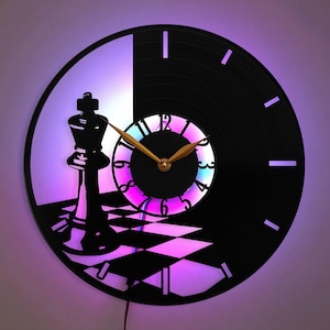 Chess Clock, King Chess Piece Clock, Chess Board Decor, Chess Player Gift