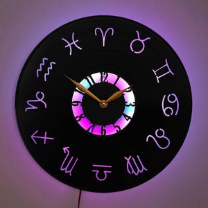 Horoscope Clock, Horoscope Gift, Zodiac Wall Clock, Astrology Decor, Horoscope Symbols Clock, Astrological Sign Decor, Unique Zodiac Gift