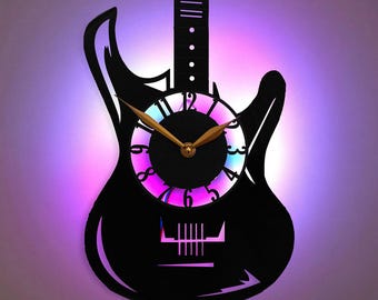 Electric Guitar Clock, Electric Guitar Decor, Guitar Wall Clock, Music Themed Decor, Music Lover Gift, Guitarist Room Decor