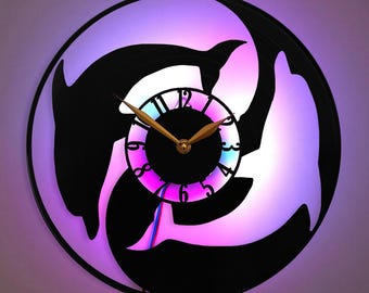 Dolphin Clock, Dolphin Decor, Marine Life Clock, Nautical Wall Decor, Sea Life Clock, Beach Theme Clock, Sea Animal Clock Decor