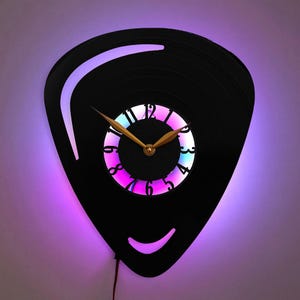 Electric Guitar Wall Clock, Electric Guitar Gift, Electric Guitar Decor, Guitar Pick Clock, Music Decor, Guitarist Gift, Unique Clock Design