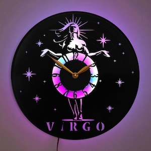 Virgo Clock, Zodiac Sign Clock, Astrology Decor, Star Sign Clock, Astrological Clock, Constellation Clock