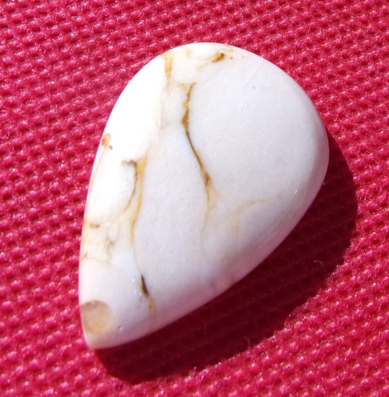 High Gloss Beige Wonderful White Gorgeous Teardrop by JewelryArtistry GC1104 Coco Jasper Cabochon MetaphysicalHealing 34 X 22mm