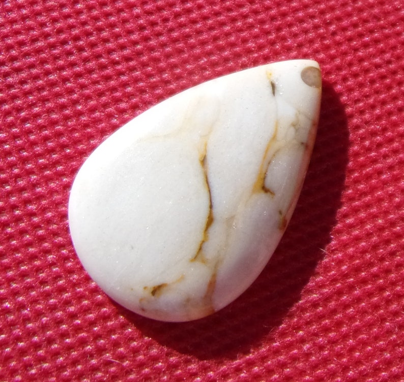 High Gloss Beige Wonderful White Gorgeous Teardrop by JewelryArtistry GC1104 Coco Jasper Cabochon MetaphysicalHealing 34 X 22mm