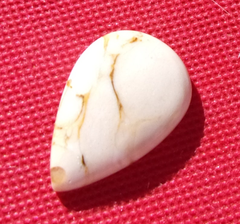 High Gloss Beige Wonderful White Gorgeous Teardrop by JewelryArtistry GC1104 Coco Jasper Cabochon MetaphysicalHealing 34 X 22mm